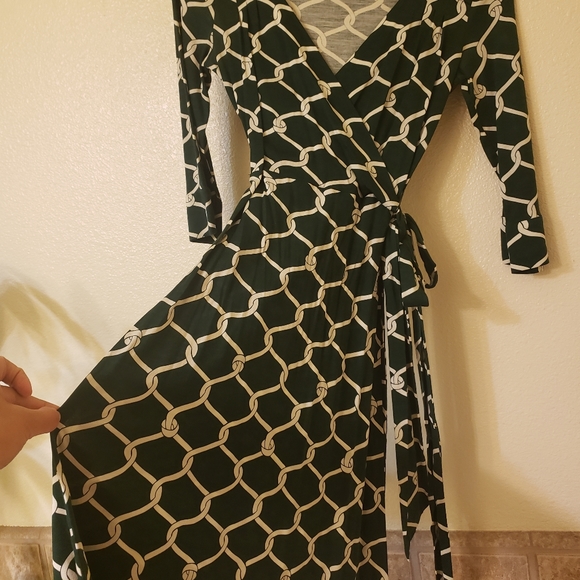 Banana Republic Dark Green Wrap Dress - Picture 5 of 8